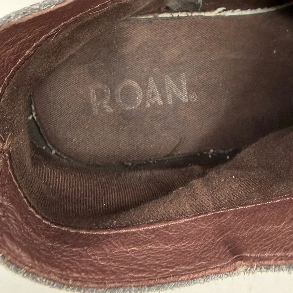 ROAN Humboldt II Harness Ankle Boots Mens 8 Brown Suede Distressed Biker Zipper